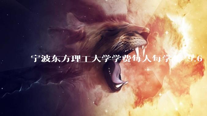 宁波东方理工大学学费每人每学年 9.6 万，为什么会这么贵？