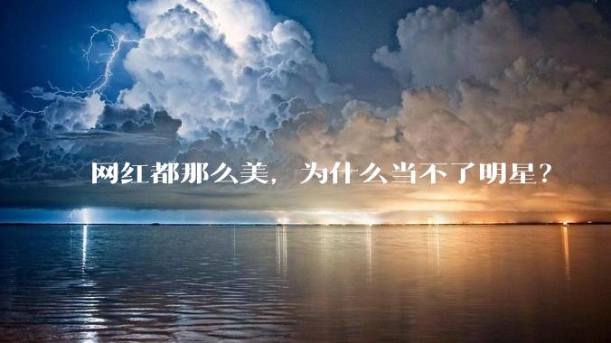 网红都那么美，为什么当不了明星？