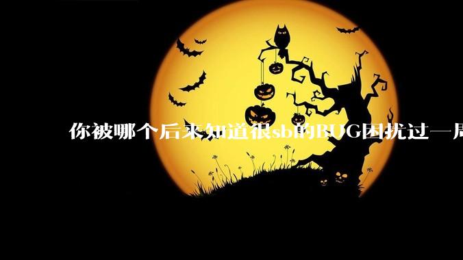 你被哪个后来知道很sb的BUG困扰过一周以上吗？